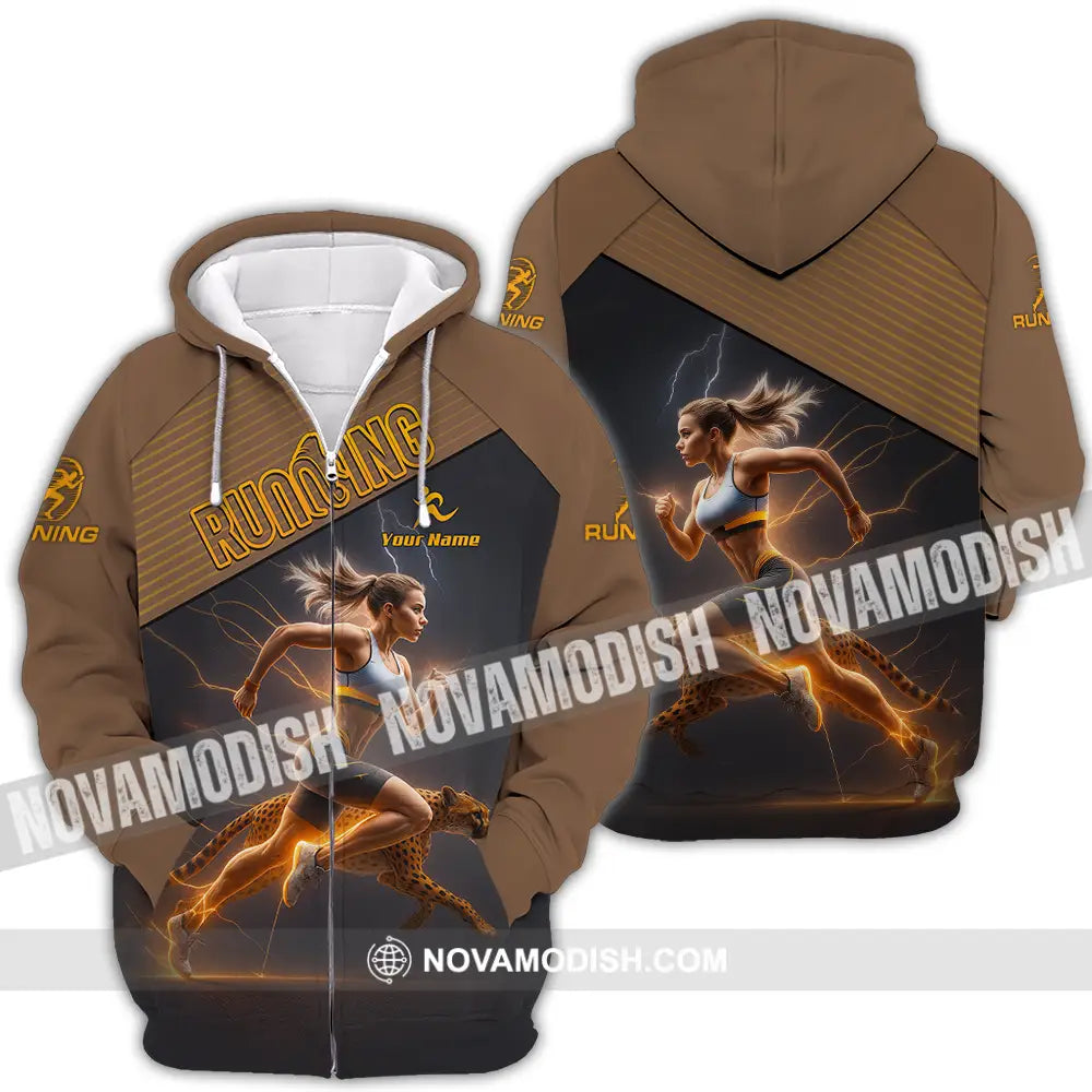 Women Shirt - Custom Woman Running Shirt Zipper Hoodie / S T-shirt