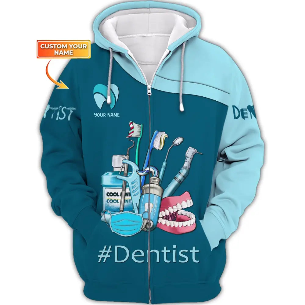 Women Shirt Dental Dentist Hoodie Sportwear Zipper / S T-Shirt