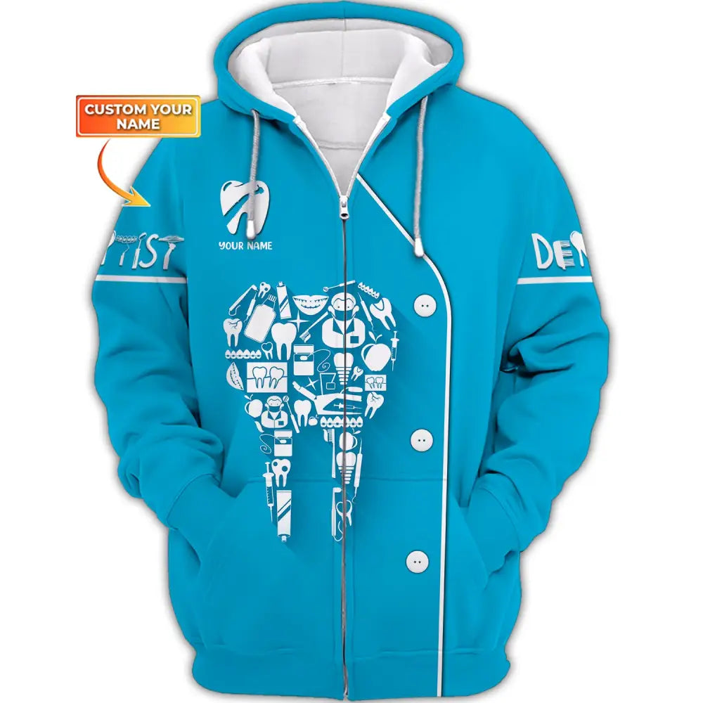 Women Shirt Dental Dentist Hoodie Sportwear Zipper / S T-Shirt