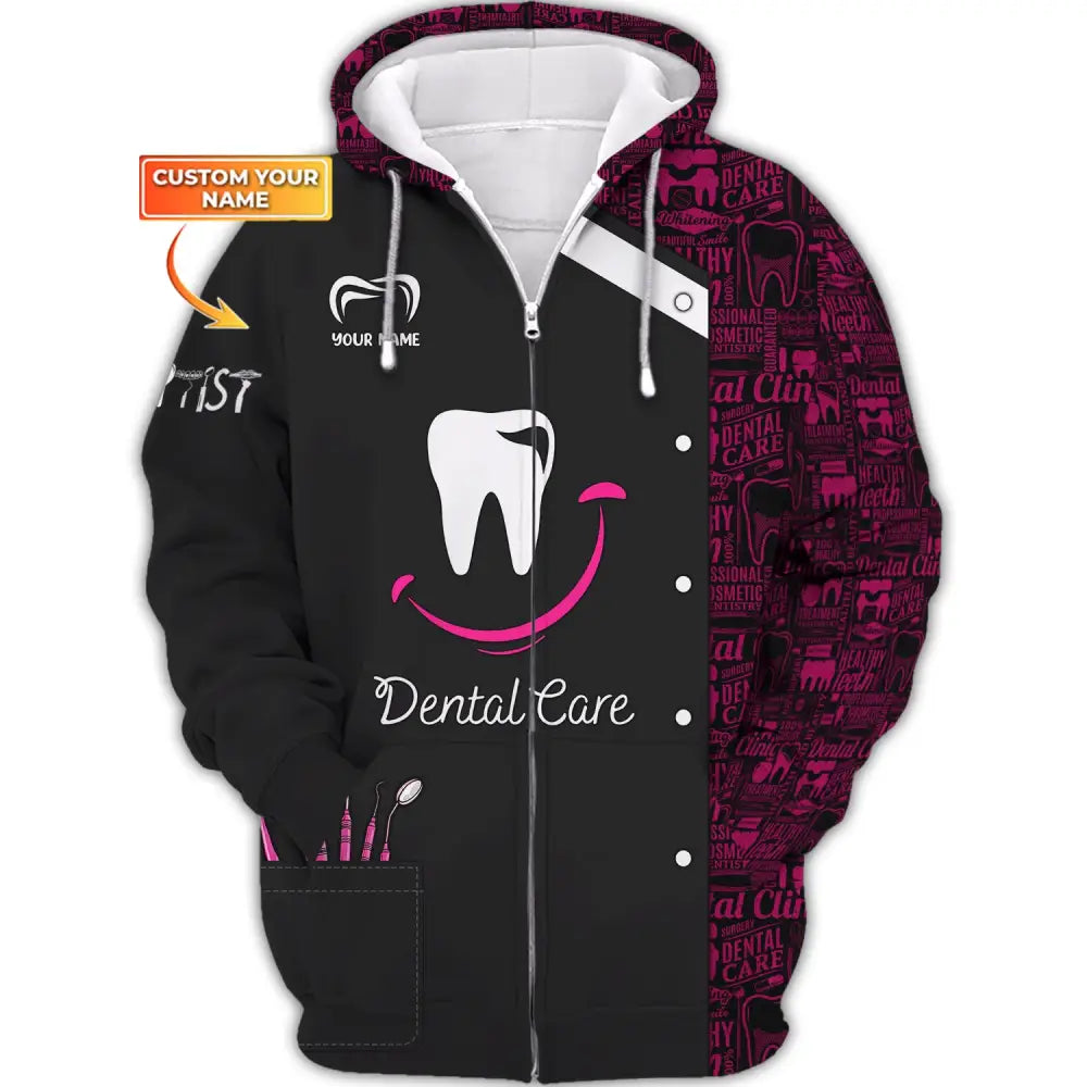 Women Shirt Dental Dentist Hoodie Sportwear Zipper / S T-Shirt