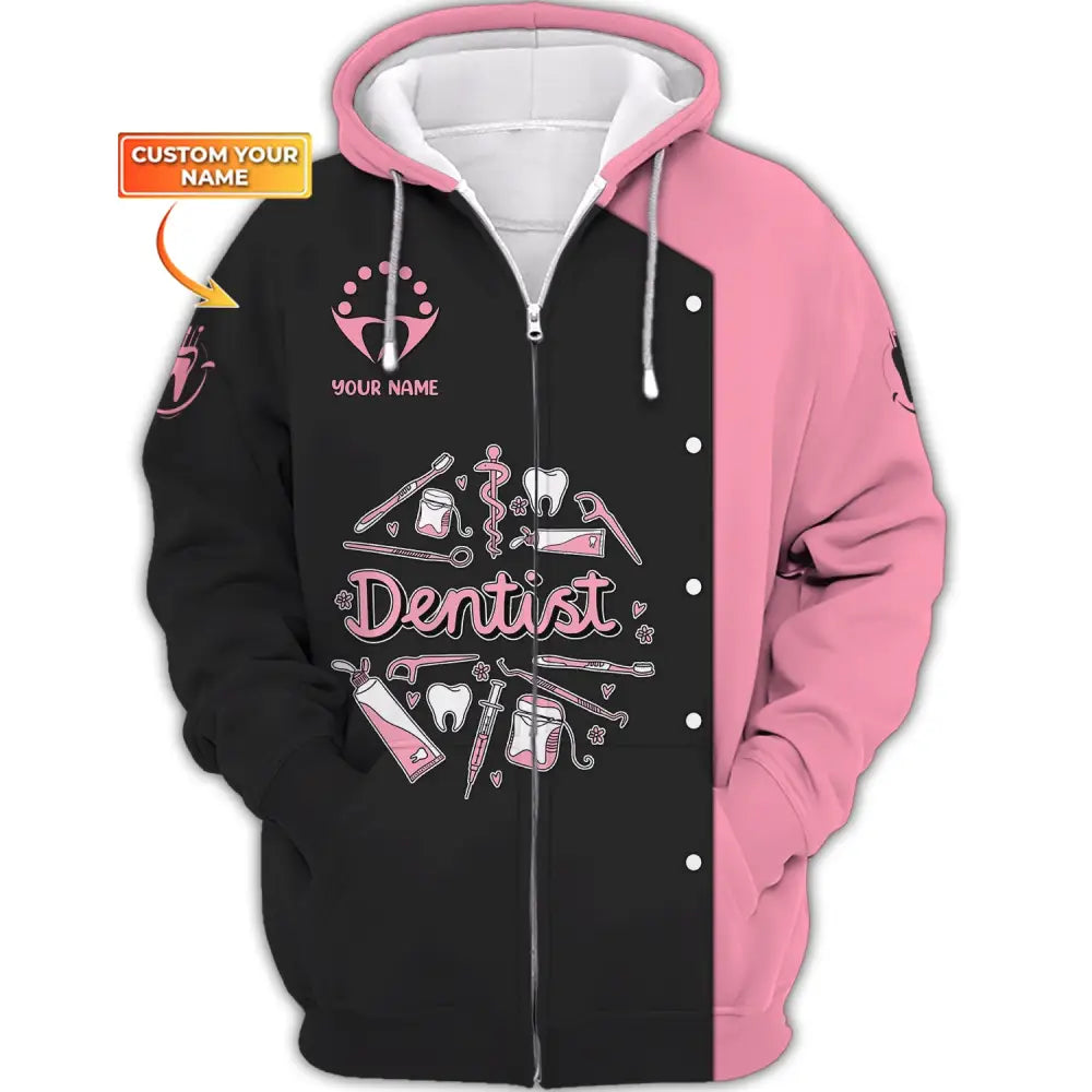 Women Shirt Dental Dentist Hoodie Sportwear Zipper / S T-Shirt