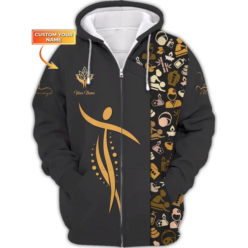 Women Shirt Massage Therapist Sportwear Zipper Hoodie / S T-Shirt