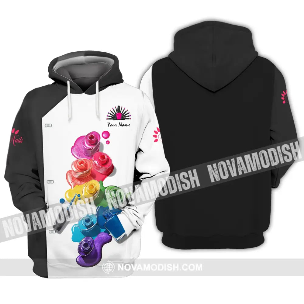 Women Shirt Nail Artist Technician Hoodie Tech T-Shirt / S