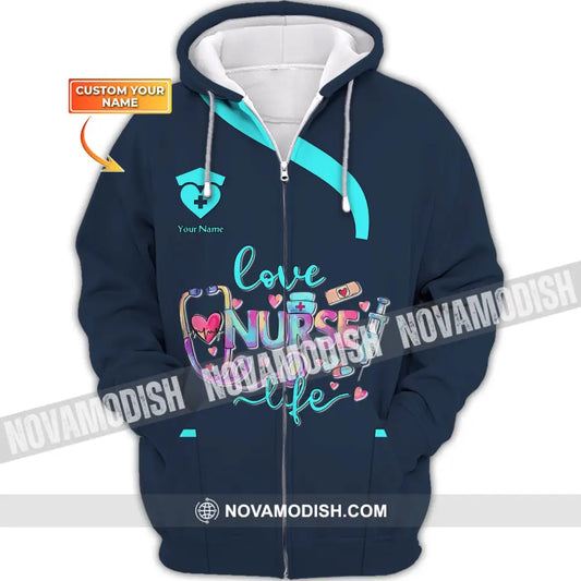 Women Shirt Nurse Life Nursing Hoodie Sportwear Zipper / S T-Shirt