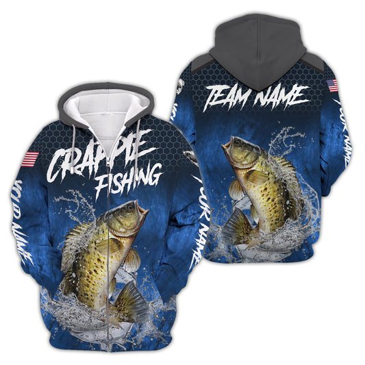 Unisex Shirt, Custom Name Fishing Shirt, Fishing Lover Shirt, Crappie Fishing Hoodie Shirt Polo Long Sleeve