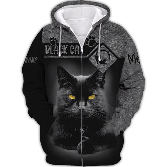 Custom Unisex Shirt, Black Cat T-Shirt, Shirt For Pet Lovers
