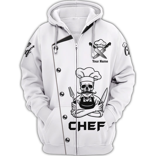 Unisex Shirt, Custom Name Shirt for Chef, Chef T-shirt, Chef Skull Beard, Chef Apparel