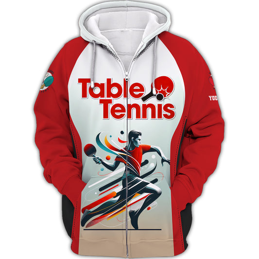 Man Shirt, Custom Name Table Tennis Shirt, Table Tennis Polo Long Sleeve, Gift for Table Tennis Lover
