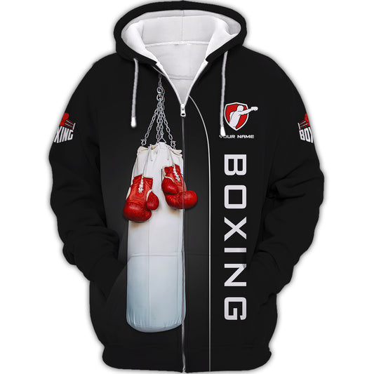 Man Shirt, Custom Name Boxing T-Shirt, Boxing Hoodie Polo Shirt, Gift for Boxing Lover