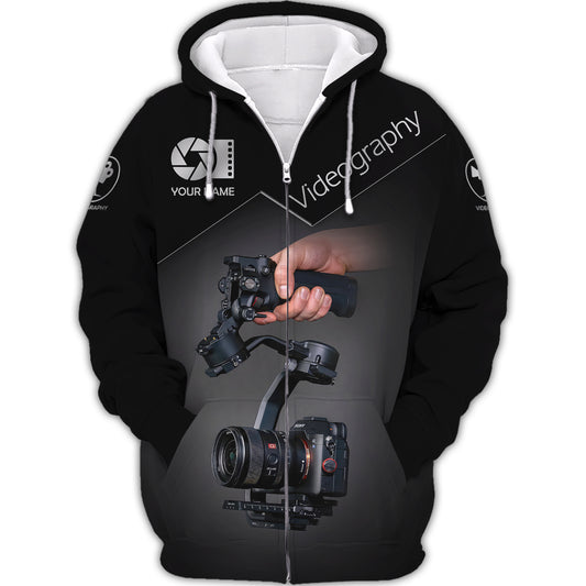 Unisex Shirt, Custom Name Videography Shirt, Photography T-Shirt, Gift For Videographers