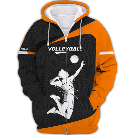Unisex Shirt, Custom Volleyball Shirt, Volleyball Zipper Hoodie, T-Shirt for Volleyball Team, Gift for Volleyball Players