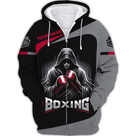 Man Shirt, Custom Name Boxing Shirt, Boxing Polo Hoodie Shirt, Gift for Boxing Lover