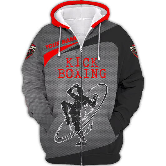 Man Shirt, Custom Name Kick Boxing Shirt, T-Shirt for Kick Boxing Lover, Gift for Kick Boxing Players