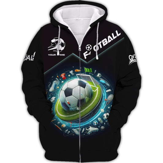 Unisex Shirt, Custom Name Football T-Shirt, Football Goal, Gift for Football Lover
