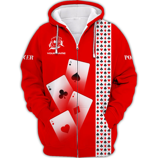 Unisex Shirt, Custom Name Poker T-Shirt, Poker Hoodie, Casino Poker