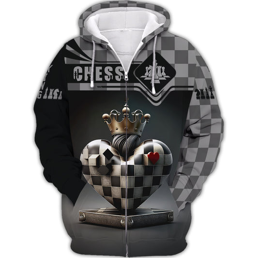 Unisex Shirt, Custom Name Chess T-Shirt, Chess Player Club, Chess Heart Shirt