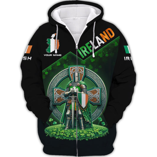 Unisex Shirt, Custom Name Ireland T-Shirt, Ireland Hoodie Polo Shirt, Gift for Irish