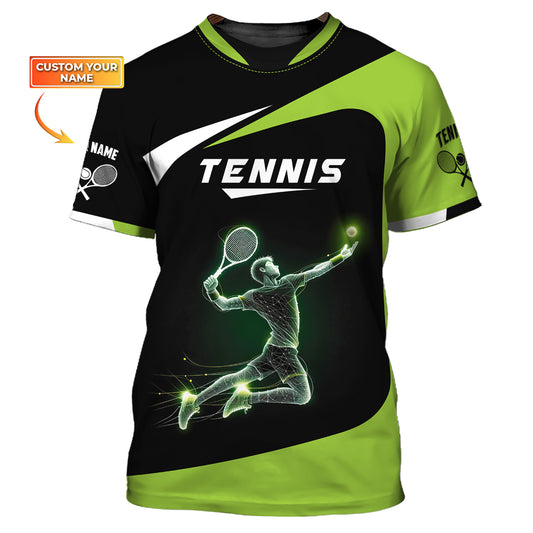 Herren-Shirt, Tennis-Shirt mit individuellem Namen, T-Shirt für Tennis-Team, Geschenk für Tennisspieler