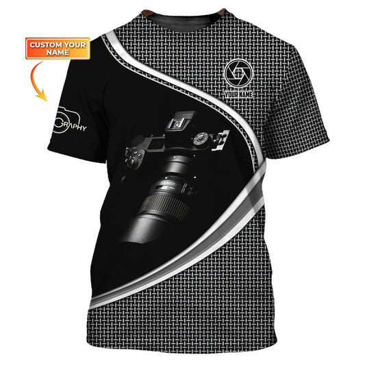 Unisex-Shirt, personalisiertes Fotografen-Shirt, Kamera-Liebhaber-Shirt, Geschenk für Fotografen