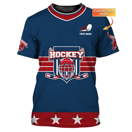 Unisex-Shirt, individuelles Hockey-T-Shirt mit Namen und Nummer, Hockey-Polo, Geschenk für Hockeyspieler