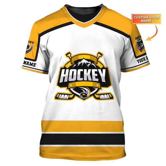 Unisex-Shirt, individuelles Hockey-T-Shirt mit Namen und Nummer, Hockey-Hoodie, Geschenk für Hockeyspieler