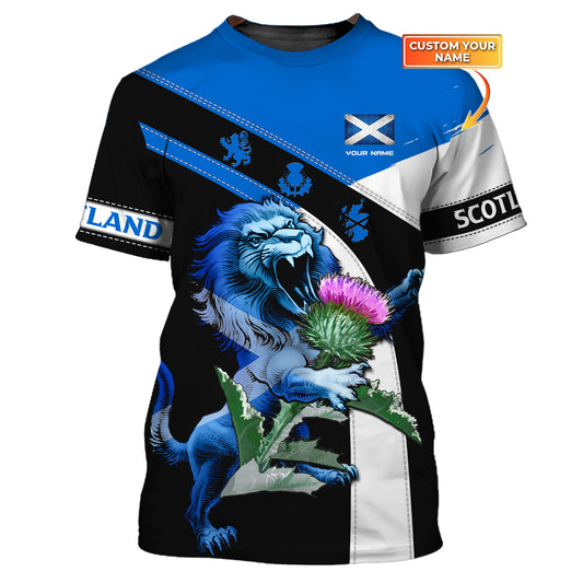 Unisex-Shirt, individuelles Schottland-Shirt, Schottland-Löwe, Schottland-T-Shirt, Schottland-Kleidung