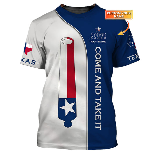 Unisex Shirt, Custom Name Texas T-Shirt, Texas Cities Shirts, Come And Take It