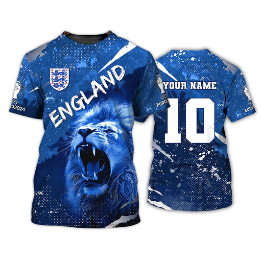 Unisex Shirt, Custom Name and Number England Football Shirt, England Football Polo Long Sleeve, England Euro 2024 Shirt