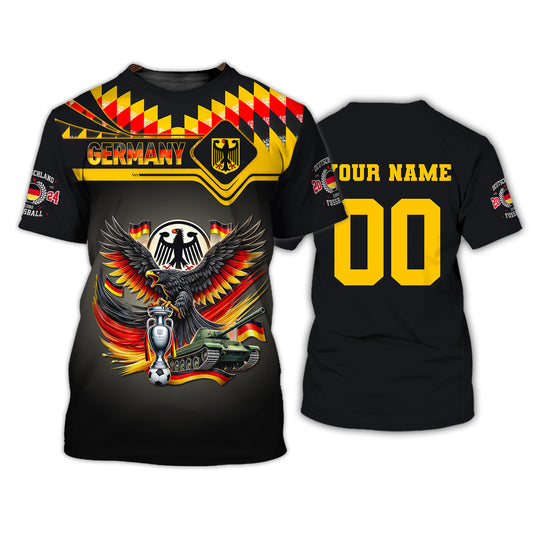 Unisex Shirt, Custom Name and Number Germany Football Shirt, Germany Euro 2024 Polo Long Sleeve