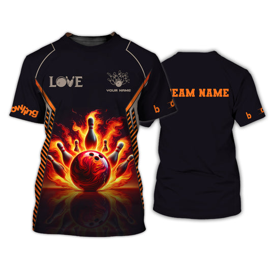 Unisex Shirt, Custom Name Bowling T-Shirt, Bowling Polo Hoodie, Bowling Lover Gift
