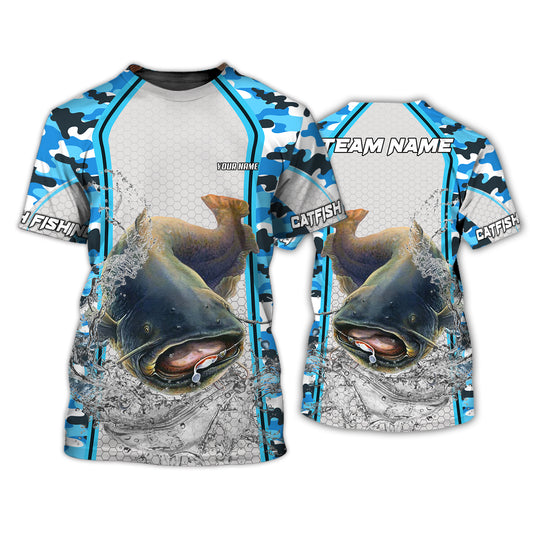 Unisex Shirt, Custom Name Fishing Shirt, Fishing Lover Shirt, Catfish Fishing Hoodie Shirt Polo Long Sleeve