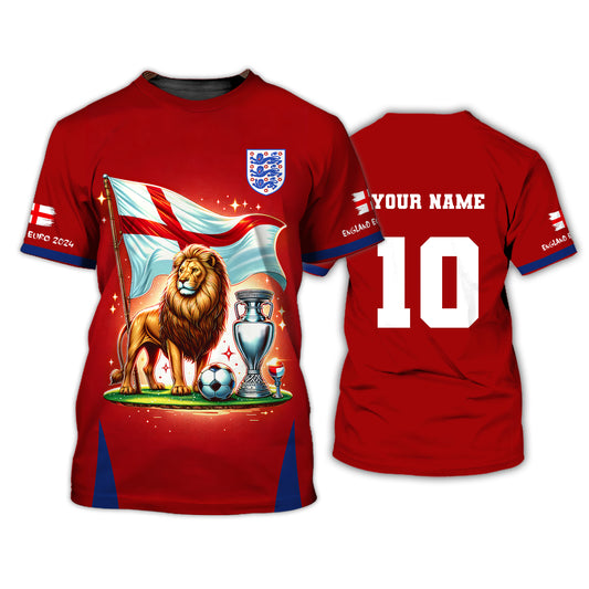 Unisex Shirt, Custom Name and Number England Football Shirt, Euro 2024 Shirt, England Football Polo Long Sleeve