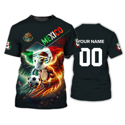 Unisex Shirt, Custom Name and Number Mexico Football T-Shirt, Euro 2024 Mexico Football Polo Long Sleeve Shirt