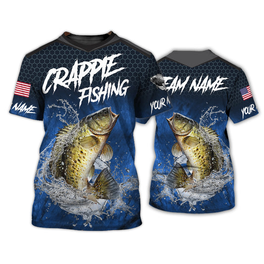 Unisex Shirt, Custom Name Fishing Shirt, Fishing Lover Shirt, Crappie Fishing Hoodie Shirt Polo Long Sleeve