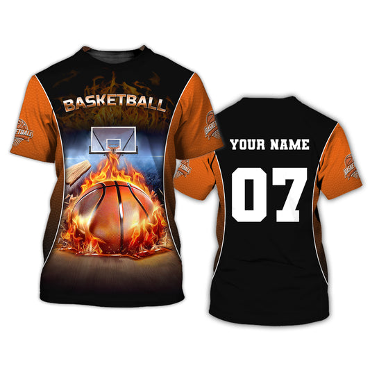Unisex-Shirt, individuelles Basketball-T-Shirt mit Namen und Nummer, Geschenk für Basketballspieler