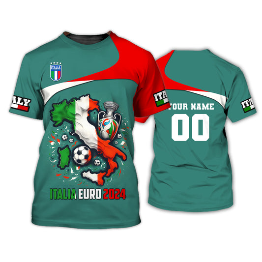 Unisex Shirt, Custom Name and Number Italia Football Shirt, Italia Football Polo Long Sleeve, Euro 2024 Shirt