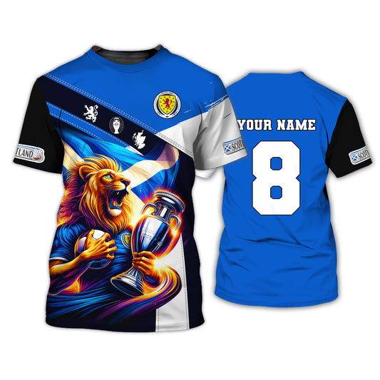 Unisex Shirt, Custom Name and Number Football Shirt, Scotland Football Polo Long Sleeve, Euro 2024 Shirt