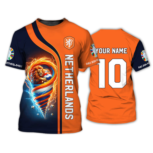 Unisex Shirt, Custom Name and Number Netherlands Euro 2024 Shirt, Netherlands Football Polo Long Sleeve
