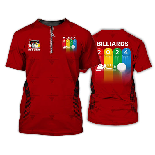 Herren-Shirt, individuelles Billard-Poloshirt, Billard-T-Shirt, Billard-Shirt, Shirt für Billard-Liebhaber