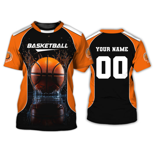 Unisex-Shirt, Basketball-T-Shirt mit individuellem Namen, Basketball-Shirt, Geschenk für Basketballspieler