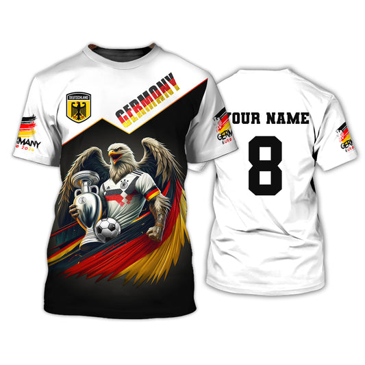 Unisex Shirt, Custom Name and Number Germany Football Shirt, Germany Euro 2024 Long Sleeve Polo Shirt