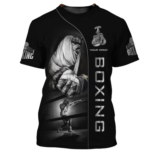 Man Shirt, Boxing Shirt, Custom Name T-Shirt, Boxing Hoodie Polo Shirt, Gift for Boxing Lover