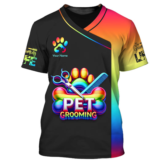 Unisex Shirt, Custom Name Groomer Shirt, Pet Care Apparel, Pet Grooming T-Shirt
