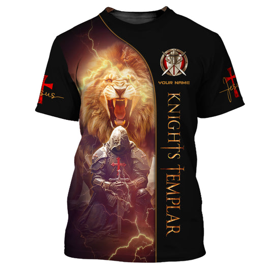Unisex Shirt, Custom Name Knights Templar Shirt, Jesus Love Shirt, Knight Sword shirt