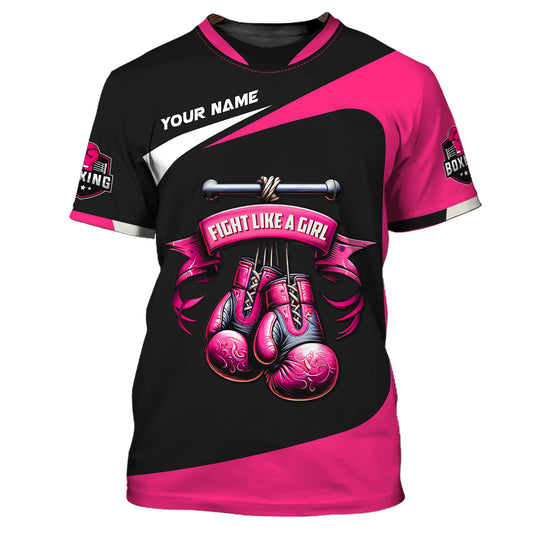 Woman Shirt, Custom Name Boxing T-Shirt, Boxing Hoodie Polo Shirt, Gift for Boxing Lover