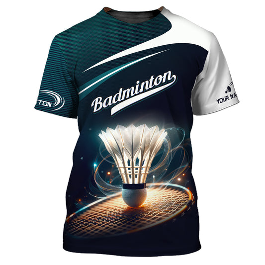 Unisex-Shirt, individuelles Namens-Badminton-T-Shirt, Badminton-Shirt, Geschenk für Badminton-Spieler