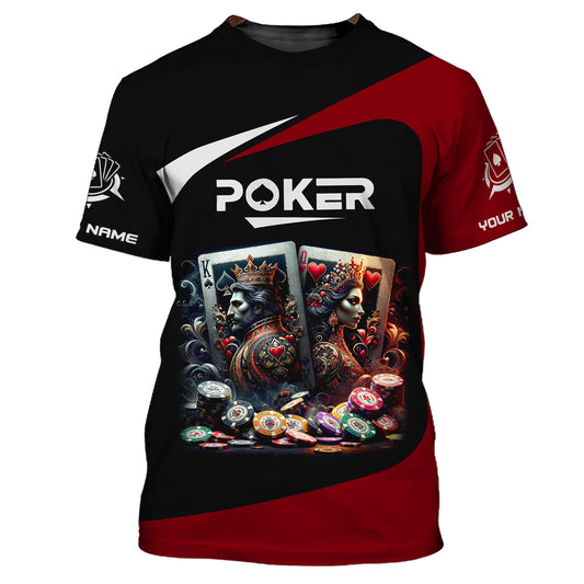 Unisex-Shirt, Poker-T-Shirt mit individuellem Namen, Poker-Hoodie, Geschenk für Pokerspieler