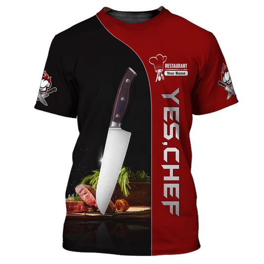 Unisex-Shirt, individuelles Namens-Chef-Shirt, Ja Chef, Geschenk für Kochliebhaber