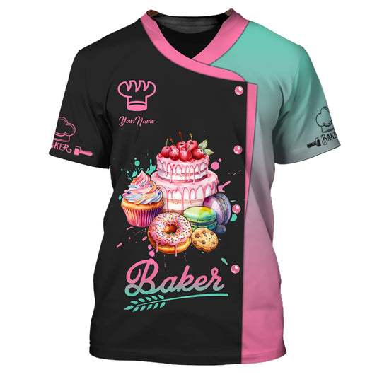 Unisex-Shirt, individuelles Namens-Bäckerei-Shirt, Bäckerei-Koch-Shirt, Geschenk für Backliebhaber