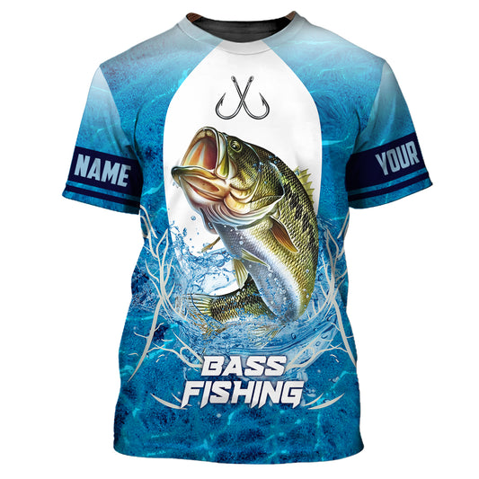 Unisex Shirt, Custom Name Shirt for Bass Fishing, Fishing Lover Shirt, Fishing Hoodie Shirt Polo Long Sleeve